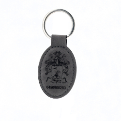 Grey Leather Keyring 95mm 