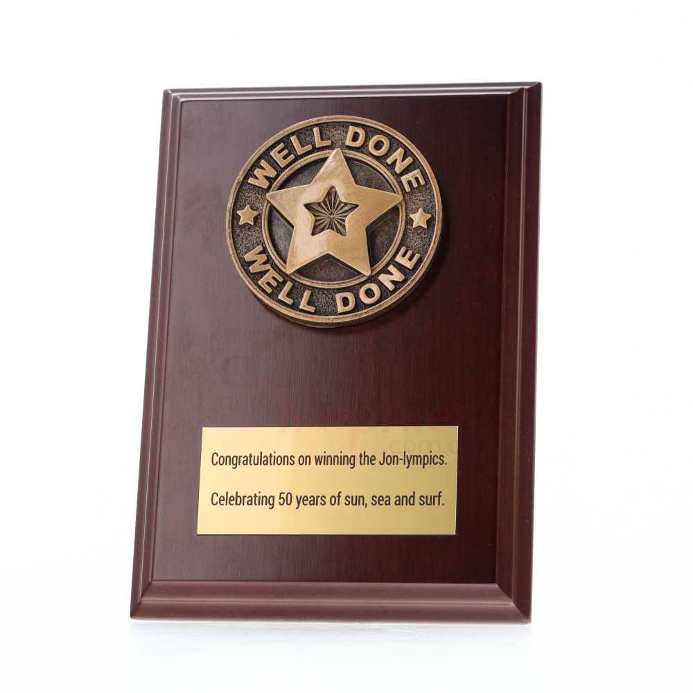 Polaris Well Done Plaque Walnut 150mm