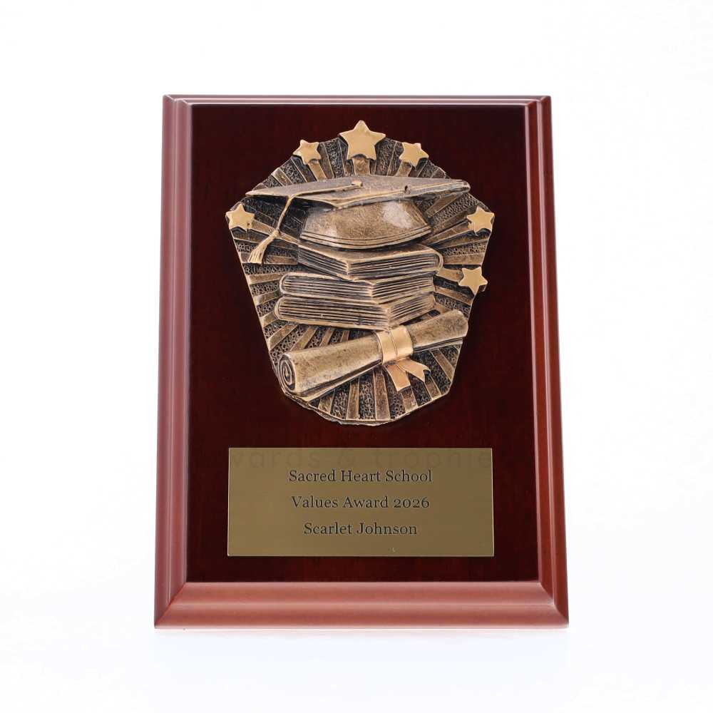 Cosmos Academic Walnut Plaque 150mm