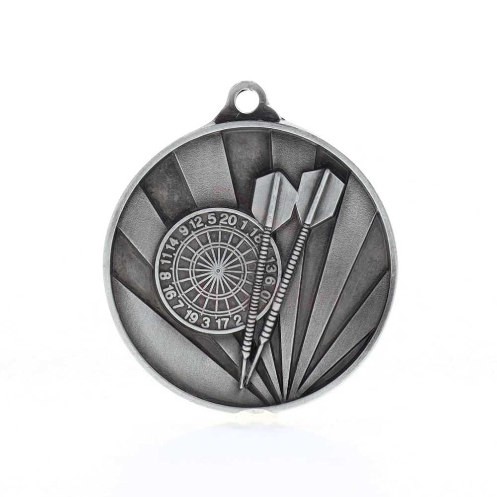 Sunrise Darts Medal 50mm Silver