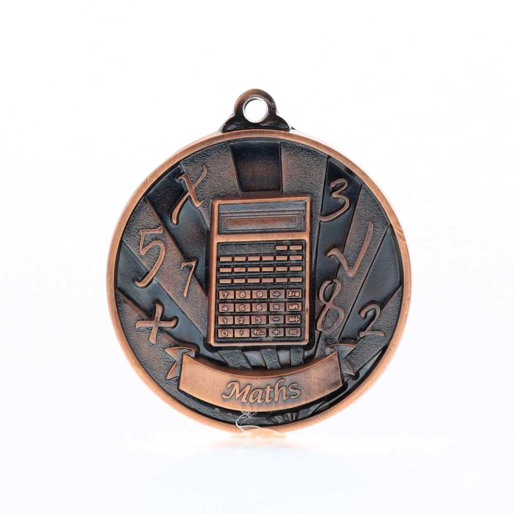 Sunrise Maths Medal 50mm Bronze