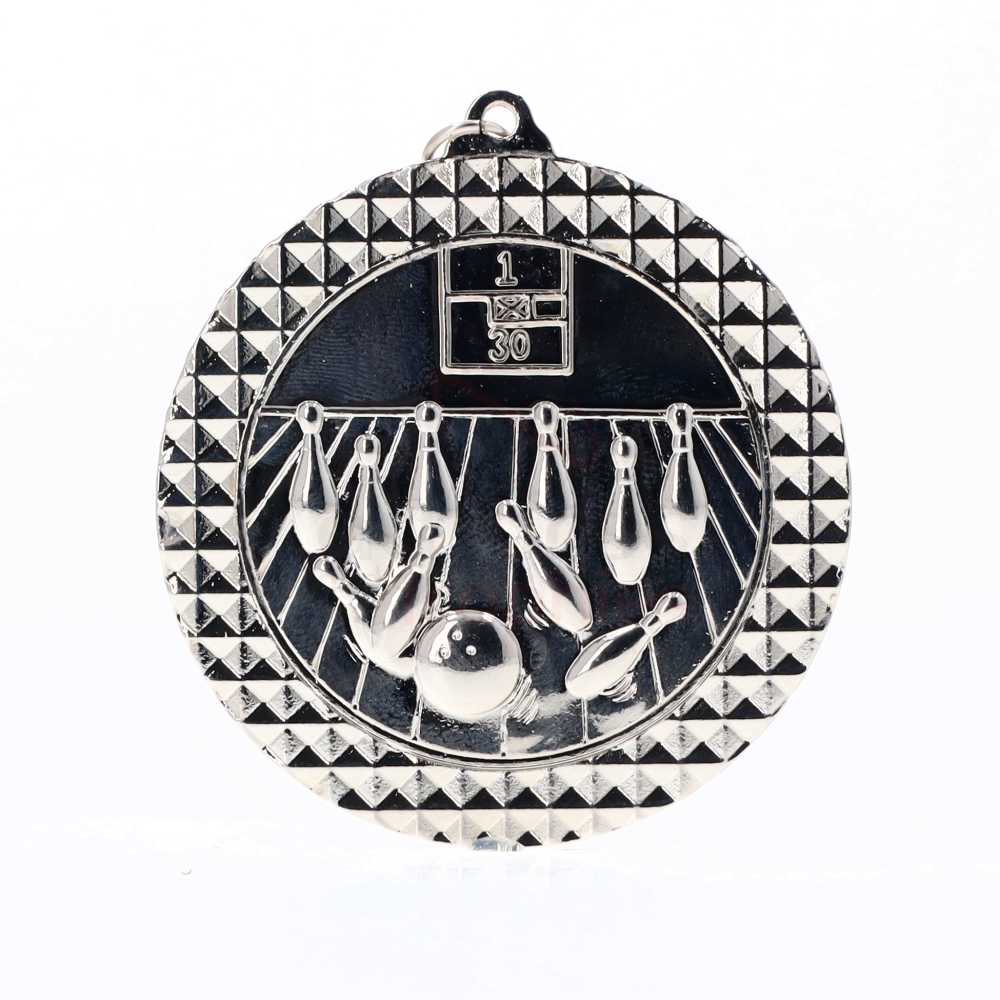 Tenpin Facet Medal Silver 70mm
