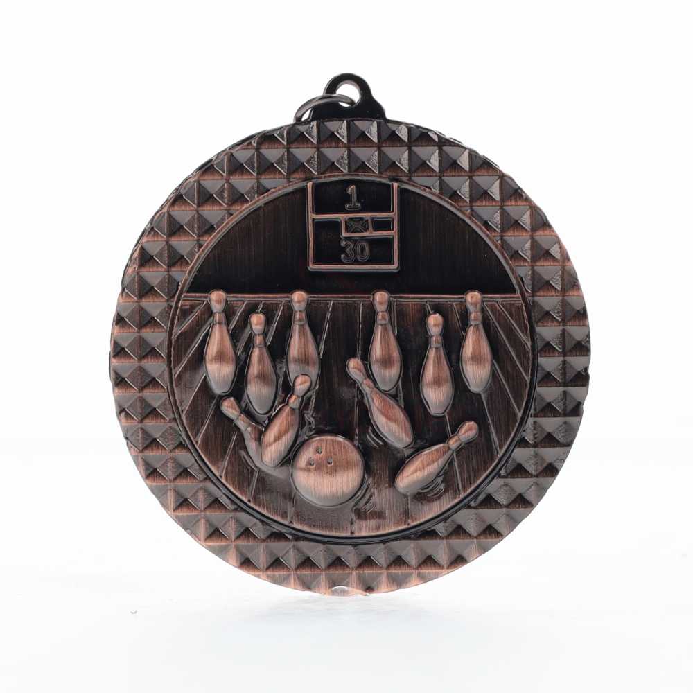 Tenpin Facet Medal Bronze 70mm