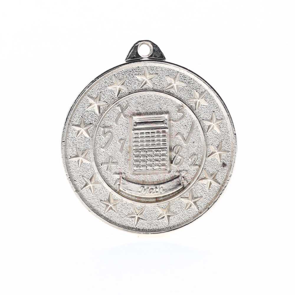 Maths Starry Medal Silver 50mm