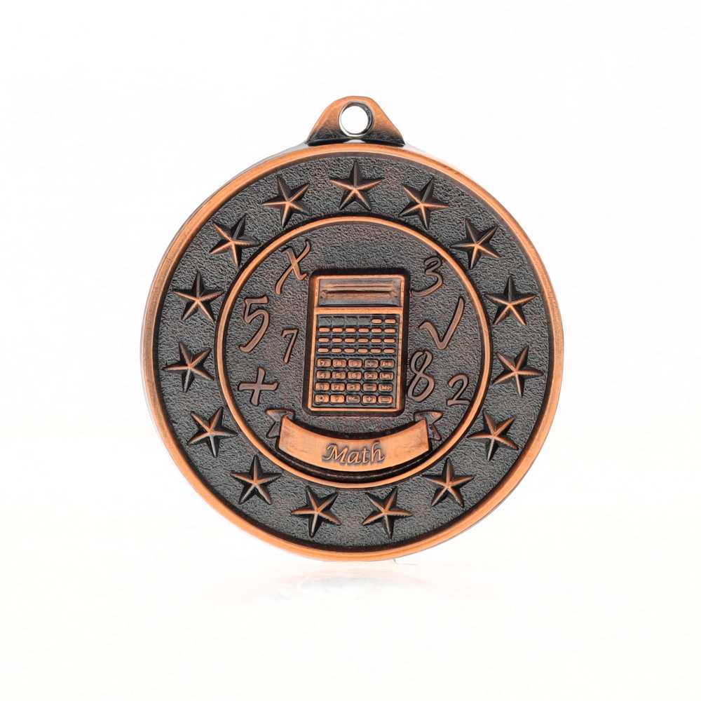Maths Starry Medal Bronze 50mm