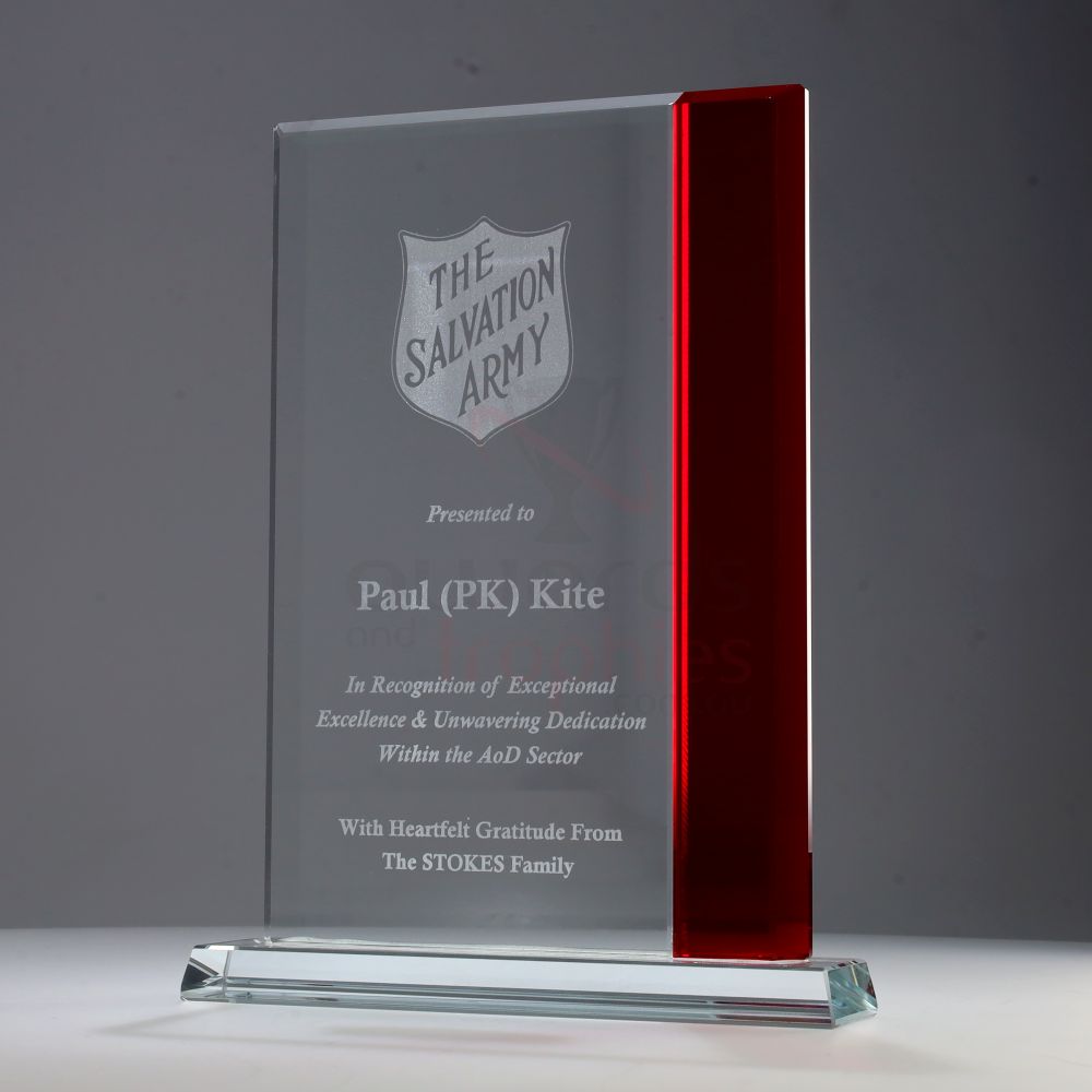 Accent Glass Rectangle 240mm - Red