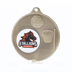 Universal Logo Medal Gold 50mm - Netball