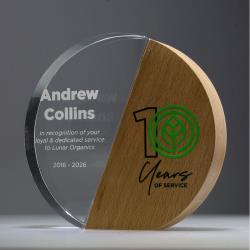 Crystal & Timber Circle 160mm - Beech