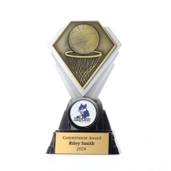 Diamond Trophy 125mm - Netball Gold
