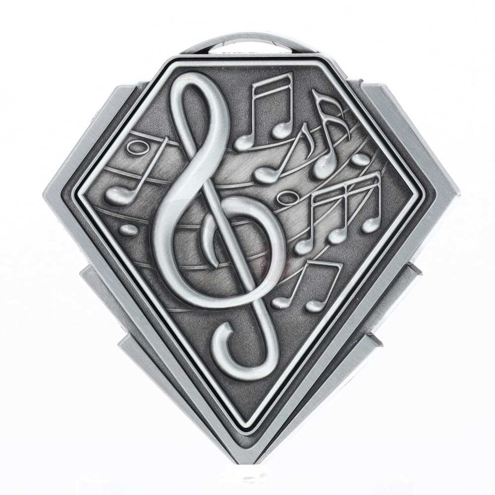 Diamond Medal Silver 80mm - Music