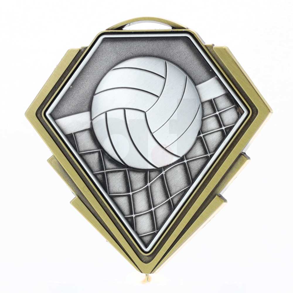 Diamond Medal Gold 80mm - Volleyball