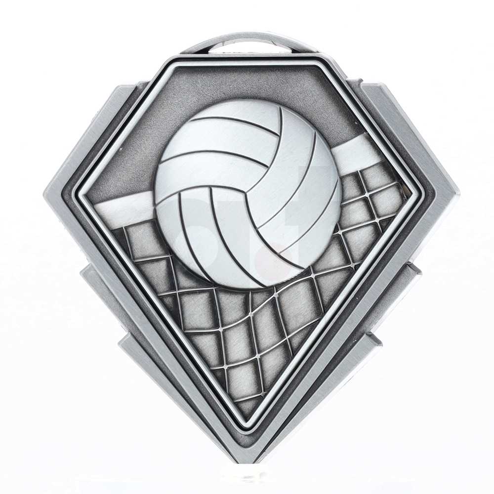 Diamond Medal Silver 80mm - Volleyball