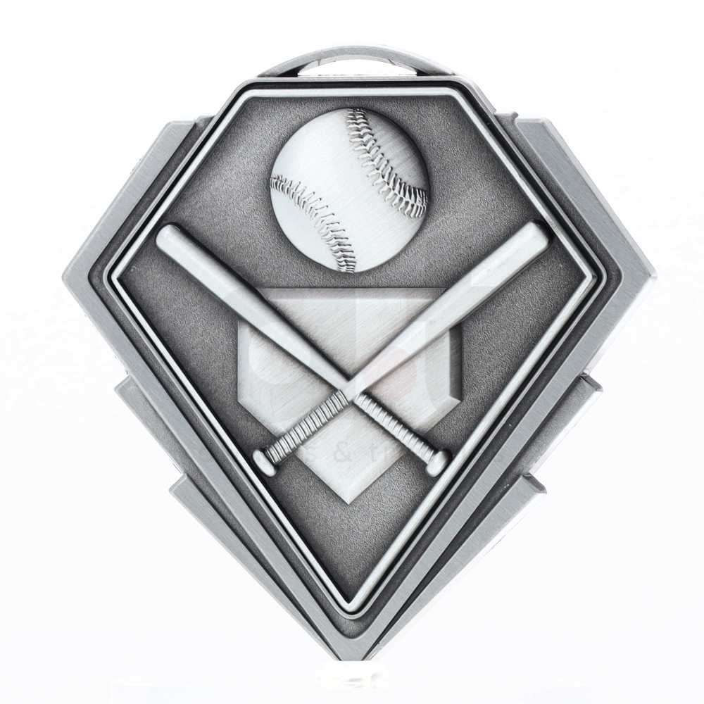 Diamond Medal Silver 80mm - Baseball