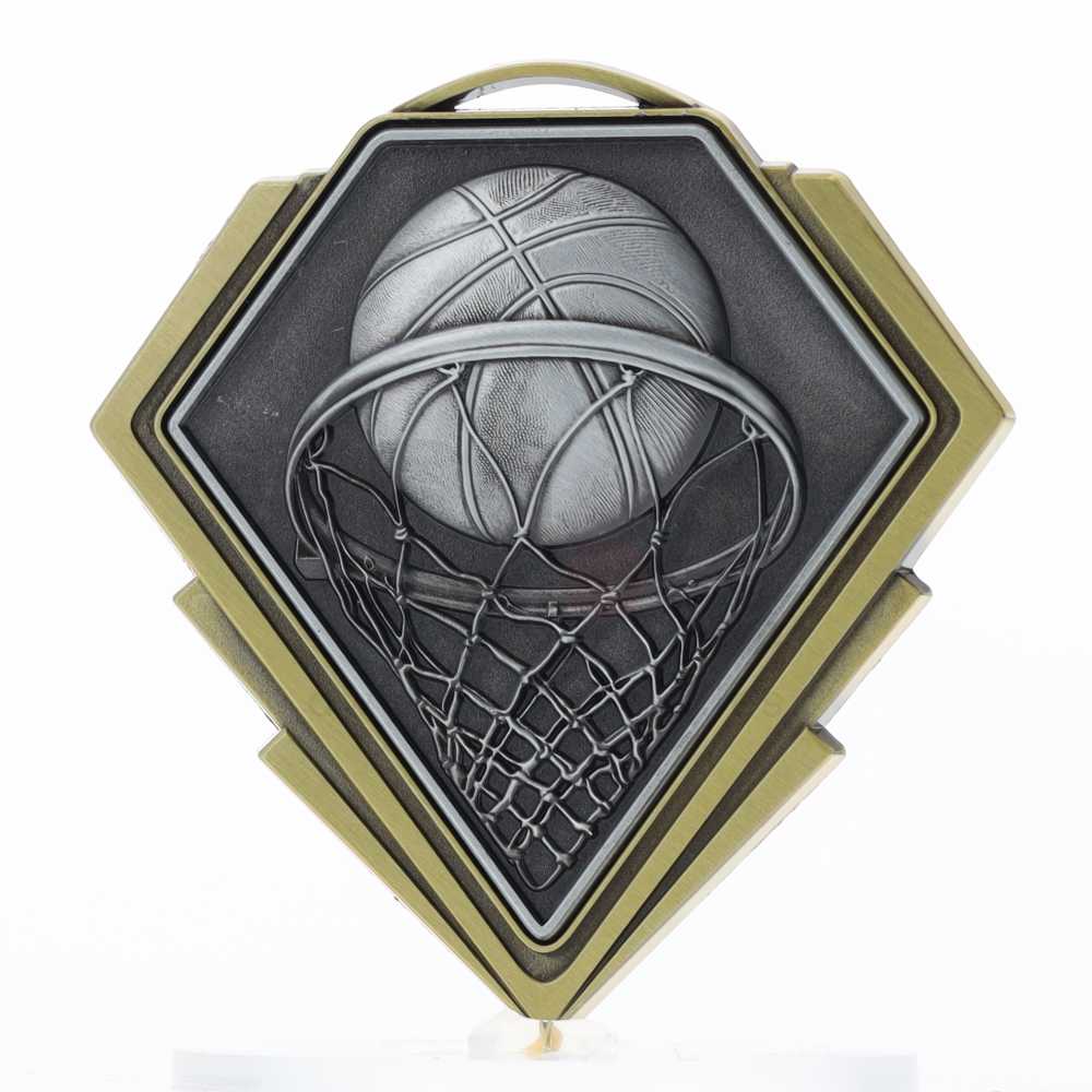 Diamond Medal Gold 80mm - Basketball