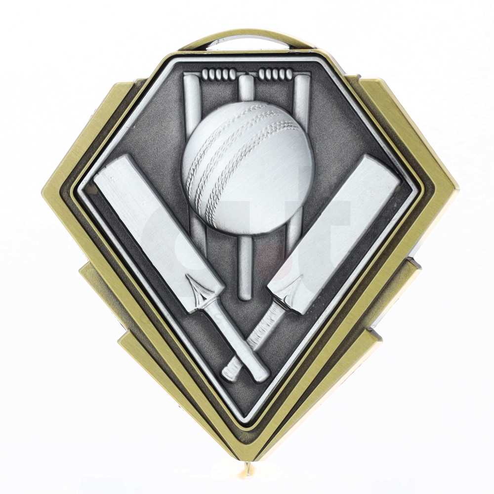 Diamond Medal Gold 80mm - Cricket