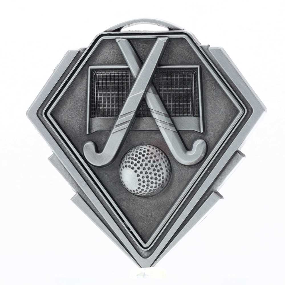 Diamond Medal Silver 80mm - Hockey