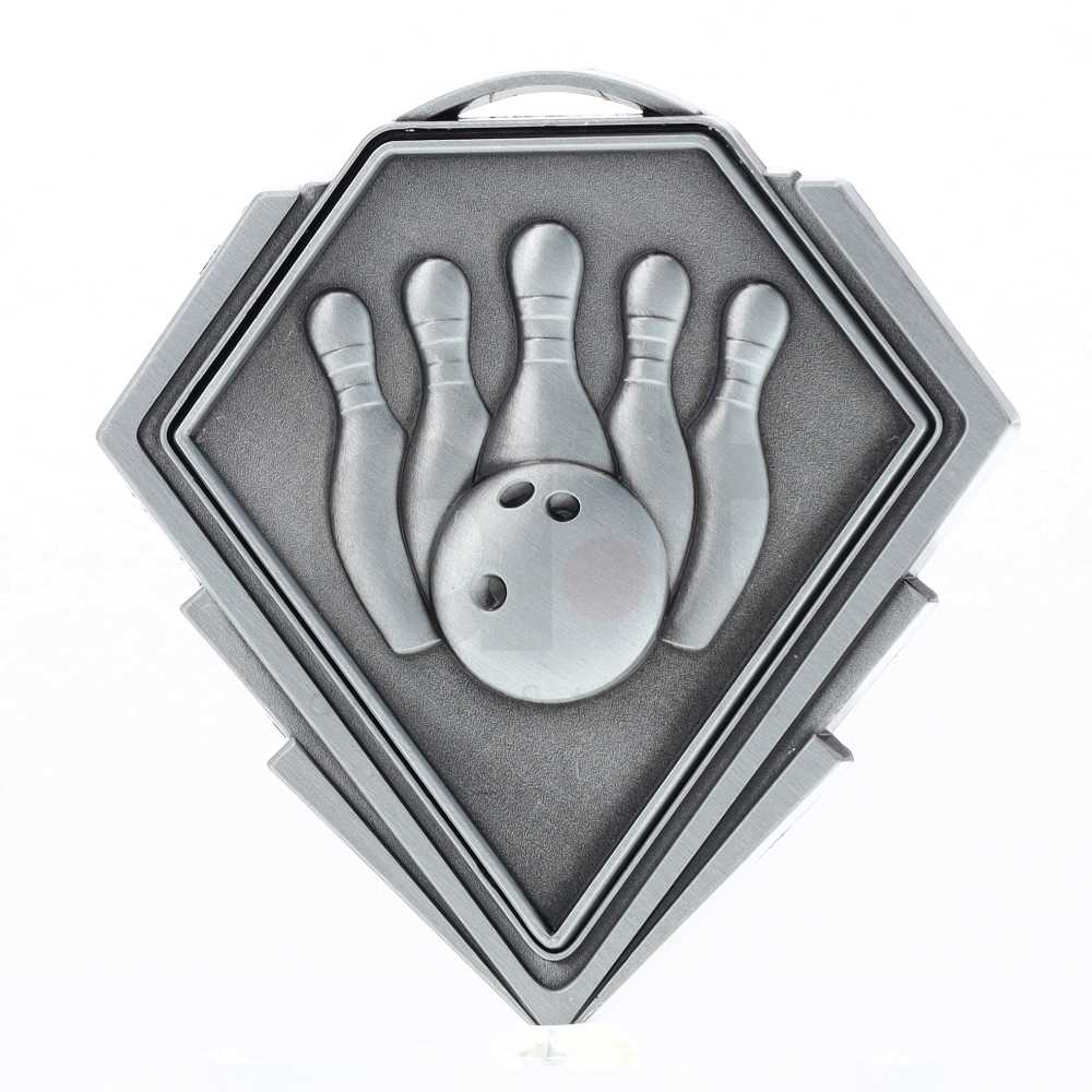 Diamond Medal Silver 80mm - Tenpin Bowling