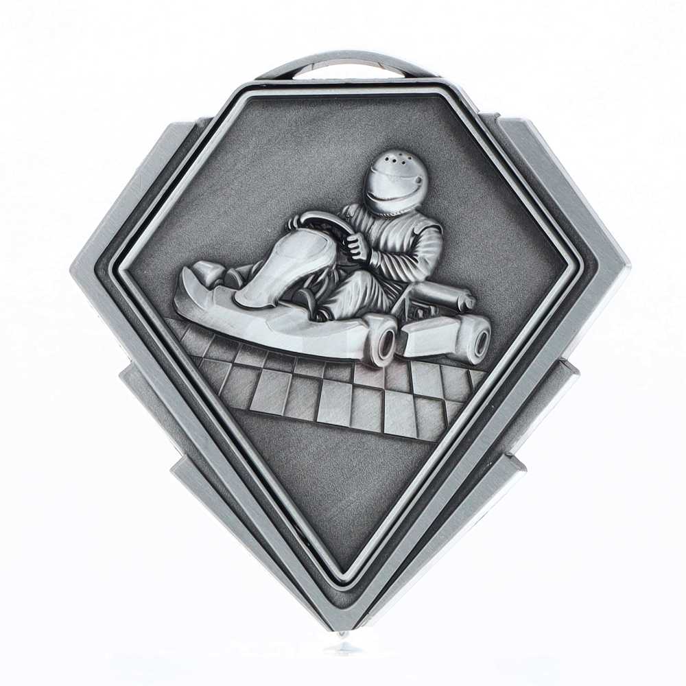 Diamond Medal Silver 80mm - Go Kart