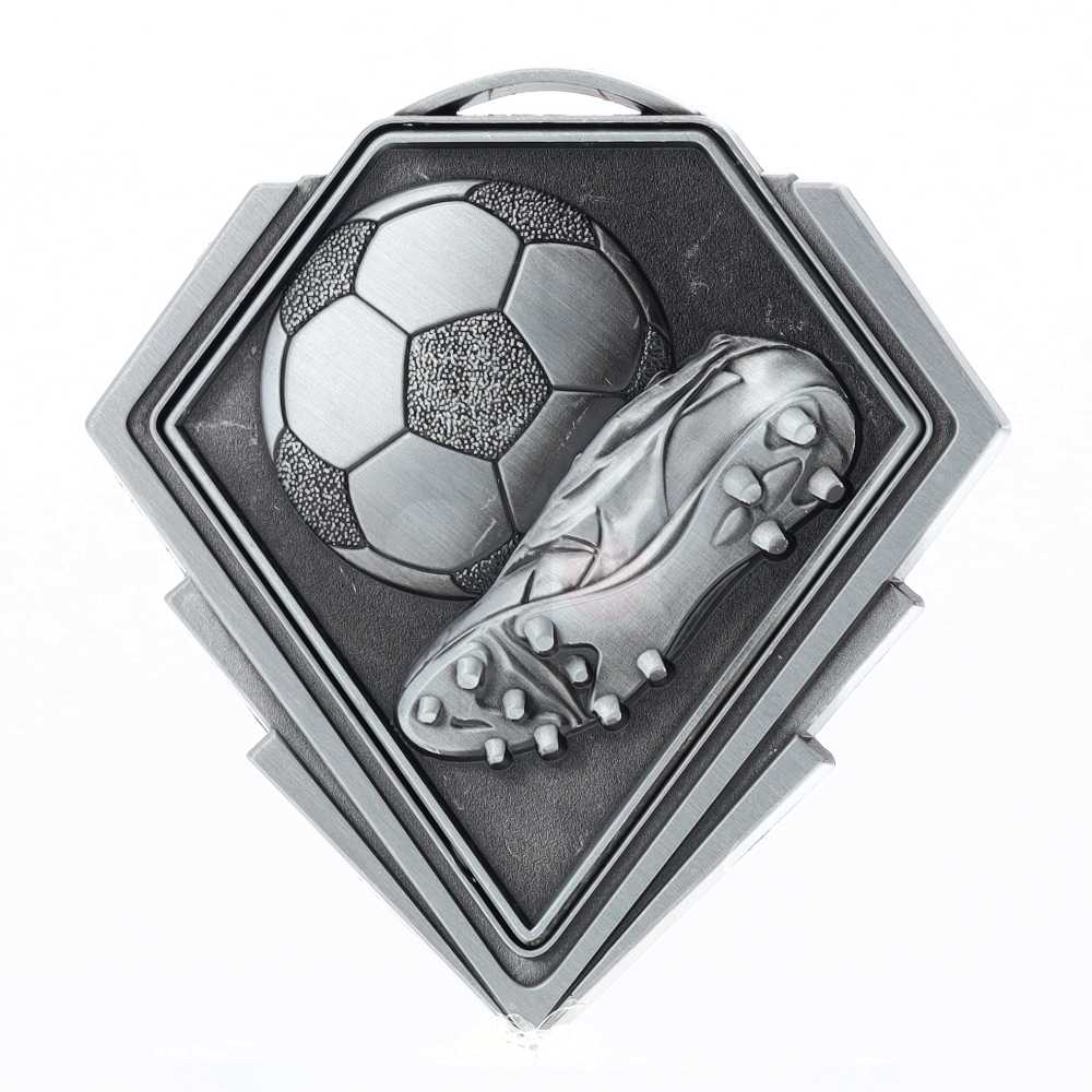 Diamond Medal Silver 80mm - Football