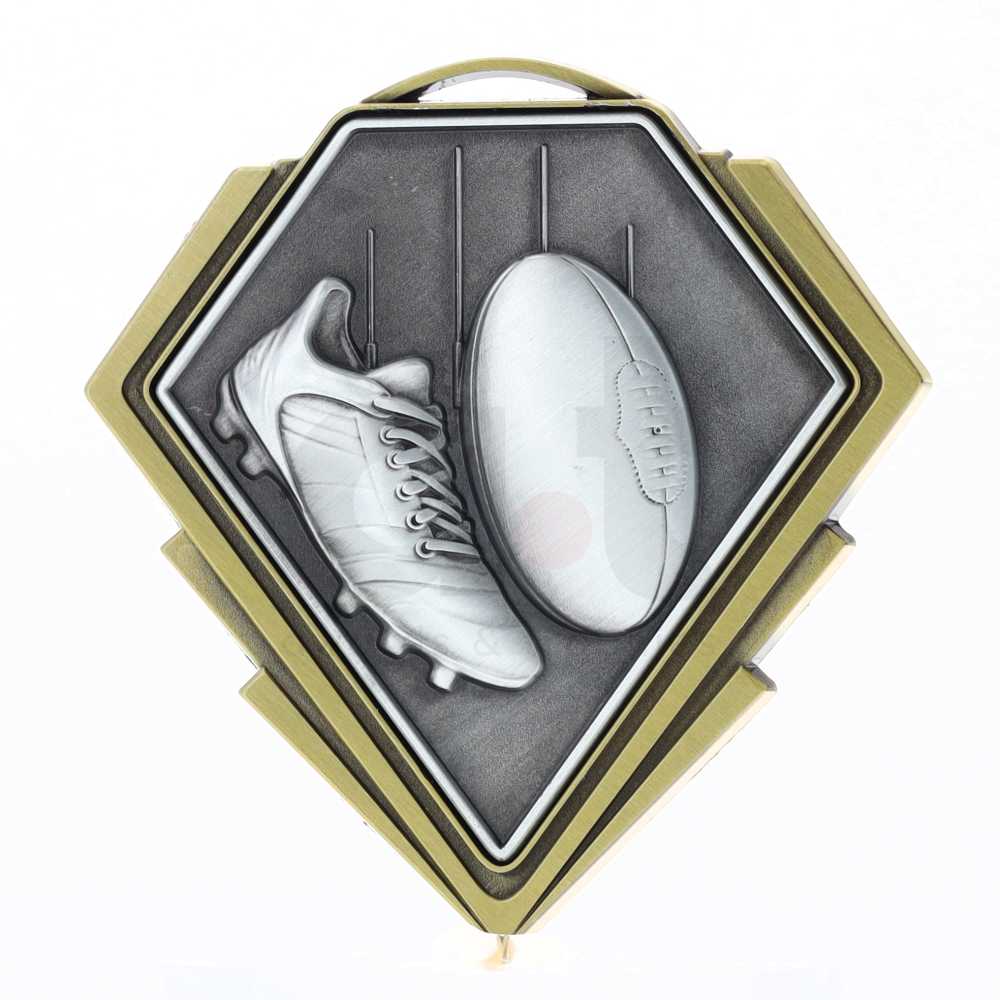 Diamond Medal Gold 80mm - Aussie Rules