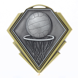 Diamond Medal Gold 80mm - Netball